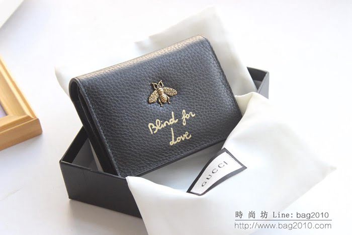GUCCI古馳 錢包 實物拍攝 原廠材料 女款翻蓋短錢包 460185   ydgq3254
